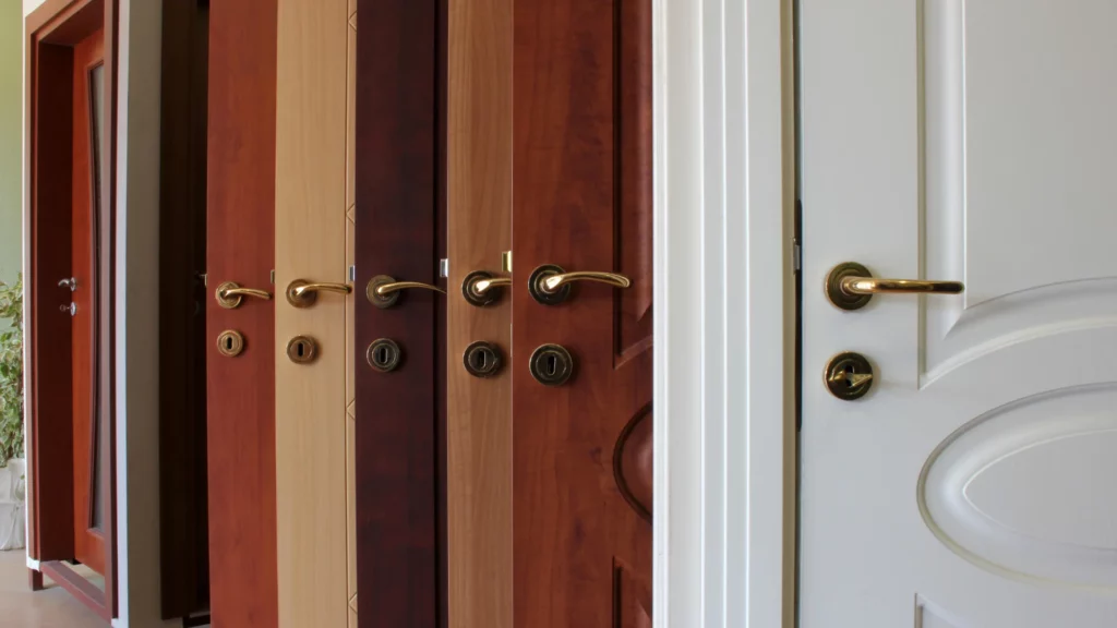 Range of door finishes and handles