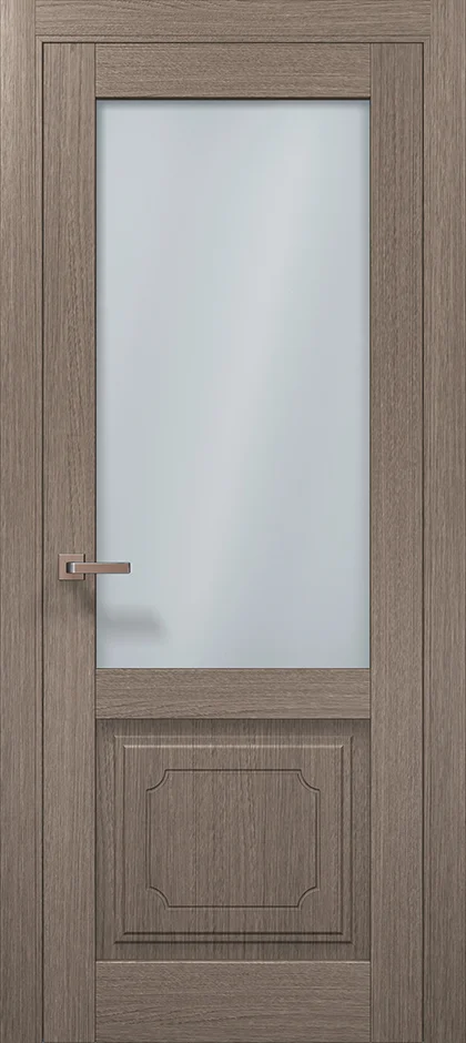 Millenium ML-1101 interior door in Gray Oak with glass panel