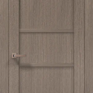 Millenium ML-15F interior door in Gray Oak with satin aluminum
