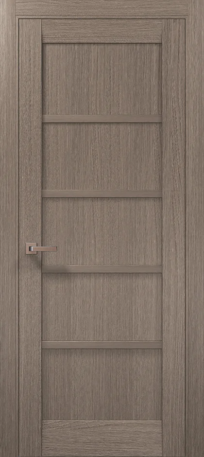 Millenium ML-15F interior door in Gray Oak with satin aluminum