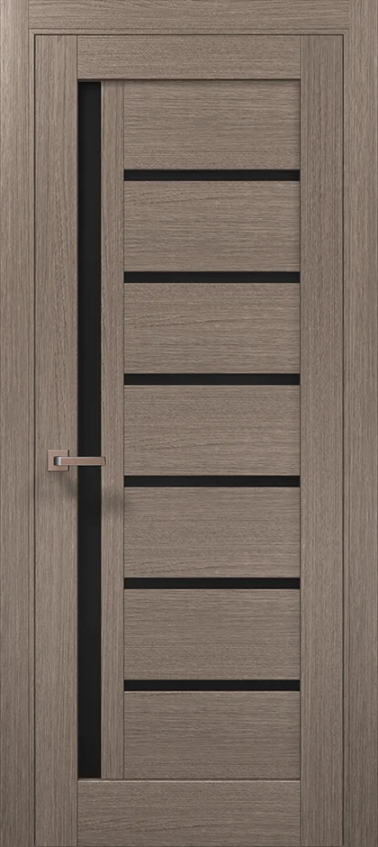 Millenium ML-16 interior door in Gray Oak with black glass insert