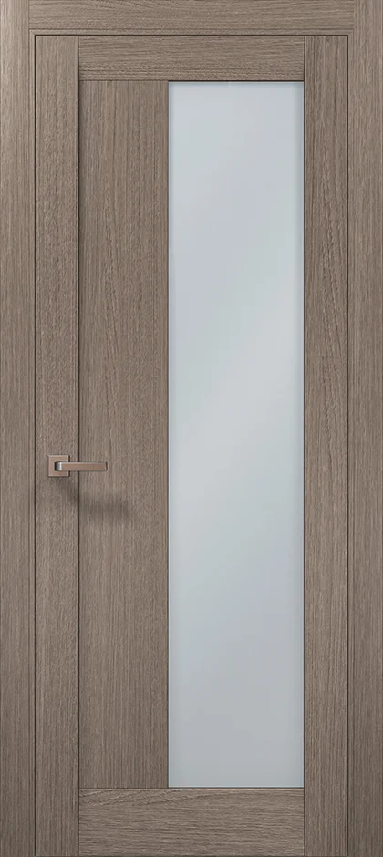 Millenium ML-20 interior door in Gray Oak with satin aluminum