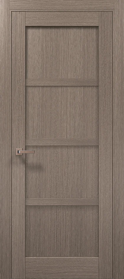Millenium ML-33 interior door in Gray Oak with satin aluminum