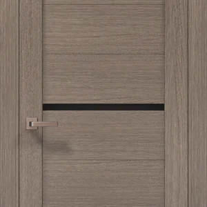 Millenium ML-56 interior door in Gray Oak with black glass insert