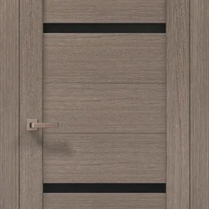 Millenium ML-58 interior door in Gray Oak with black glass inserts