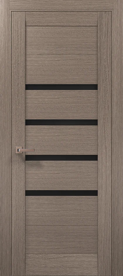Millenium ML-59 interior door in Gray Oak with black glass inserts