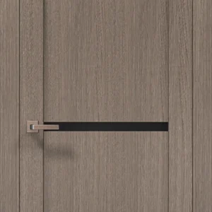 Millenium ML-60 interior door in Gray Oak with black glass insert