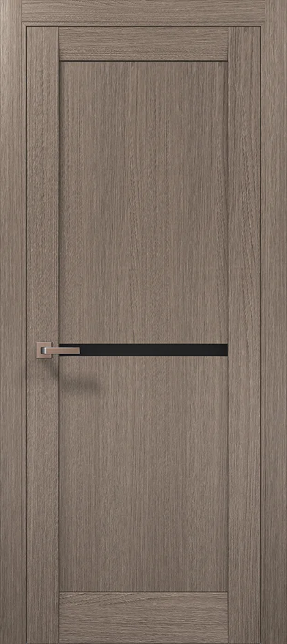 Millenium ML-60 interior door in Gray Oak with black glass insert