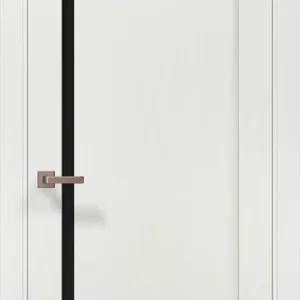 Millenium ML-61 interior door in white with black glass insert