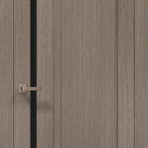 Millenium ML-612 interior door in Gray Oak with black glass insert