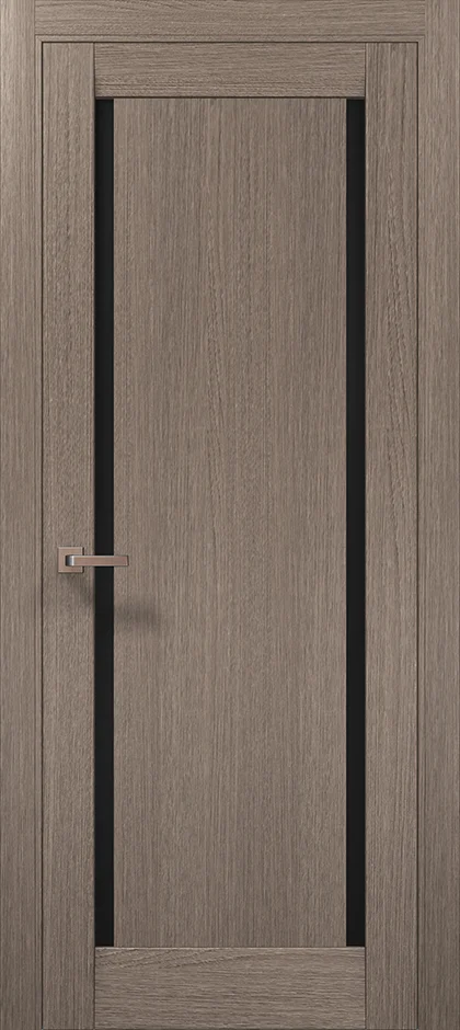Millenium ML-62 interior door in Gray Oak with black glass inserts