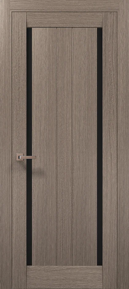 Millenium ML-621 interior door in Gray Oak with black glass inserts