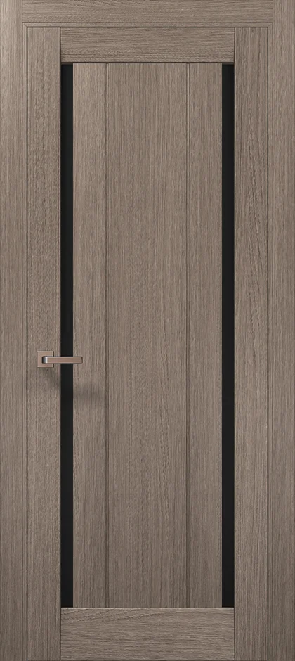 Millenium ML-622 interior door in Gray Oak with black glass inserts