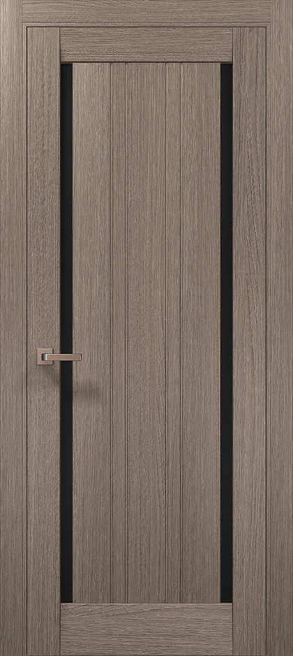 Millenium ML-624 interior door in Gray Oak with black glass inserts