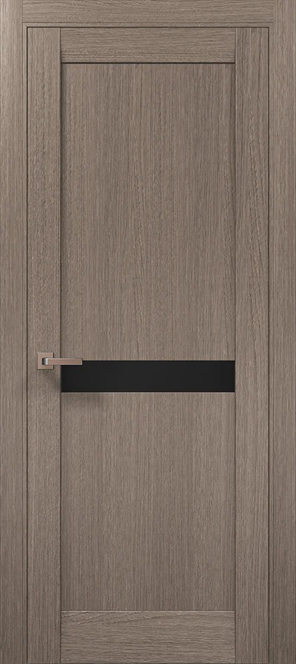 Millenium ML-63 interior door in Gray Oak with black glass insert