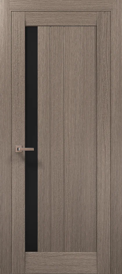 Millenium ML-641 interior door in Gray Oak with black glass insert