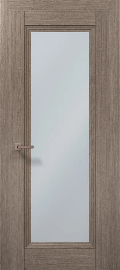 Millenium ML-715 interior door in Gray Oak with satin glass