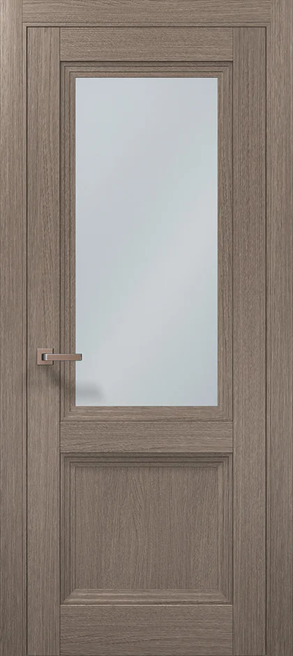 Millenium ML-717 interior door in Gray Oak with satin glass