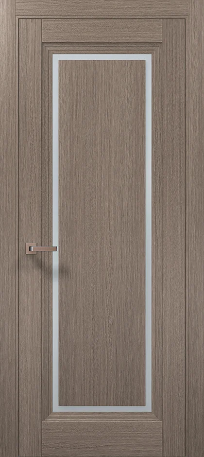 Millenium ML-718 interior door in Gray Oak with satin glass