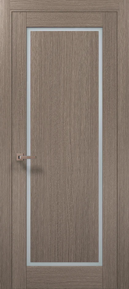 Millenium ML-720 interior door in Gray Oak with satin glass