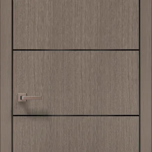 Plato PL-02AL interior door in Gray Oak with black aluminum edge