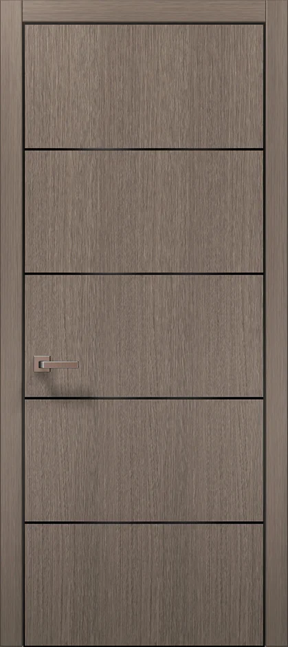 Plato PL-02AL interior door in Gray Oak with black aluminum edge