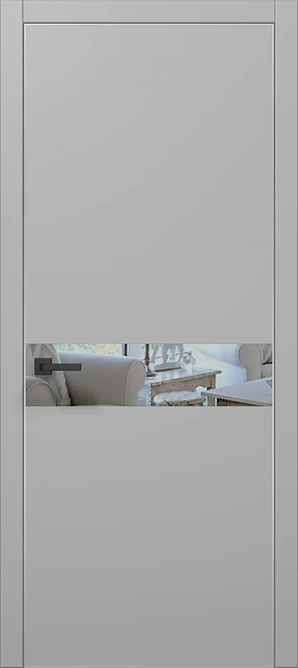 Plato PL-03C interior door in matte gray with gray mirror insert