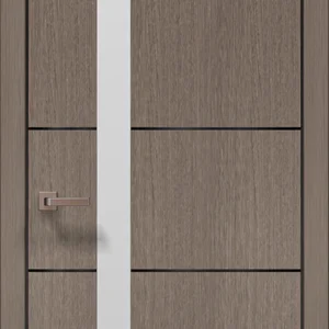 Plato PL-08AL interior door in brushed dark oak with white glass insert