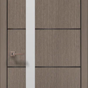 Plato PL-12AL interior door in brushed dark oak with white glass insert