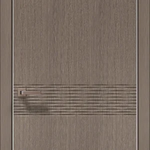 Style ST-11C interior door in gray oak with textured horizontal accent