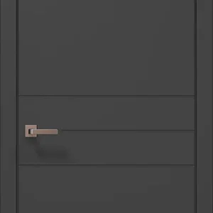 Style ST-14 interior door in dark gray with minimalist horizontal panel design
