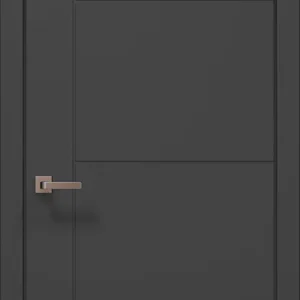 Style ST-15 interior door in dark gray with asymmetrical panel design