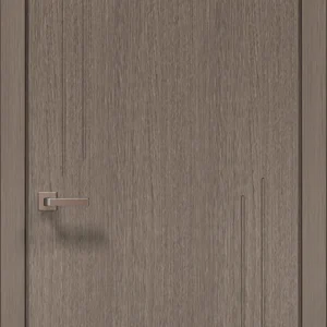 Style ST-17 interior door in brushed dark oak with asymmetrical recessed panel design
