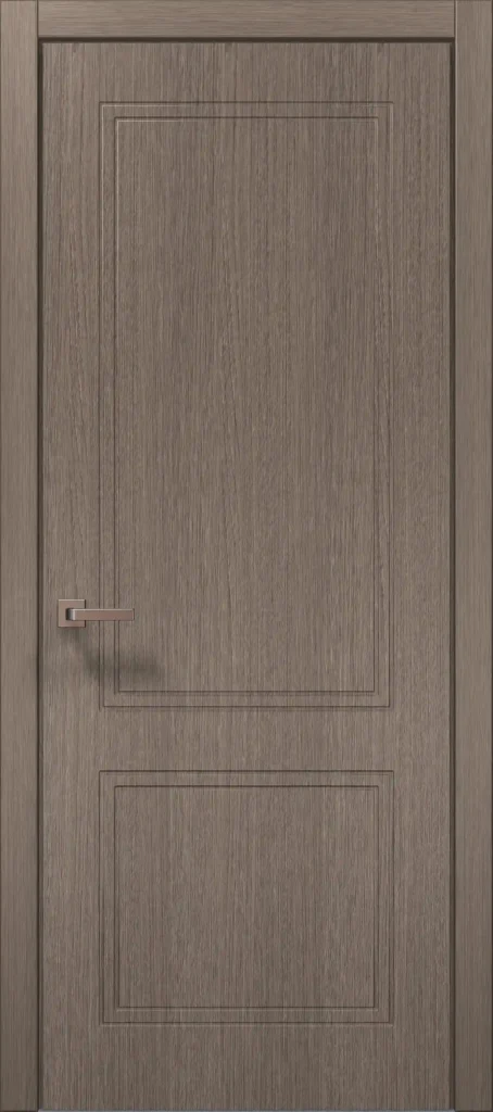 Style ST-26 interior door in brushed dark oak with two double-border recessed panels