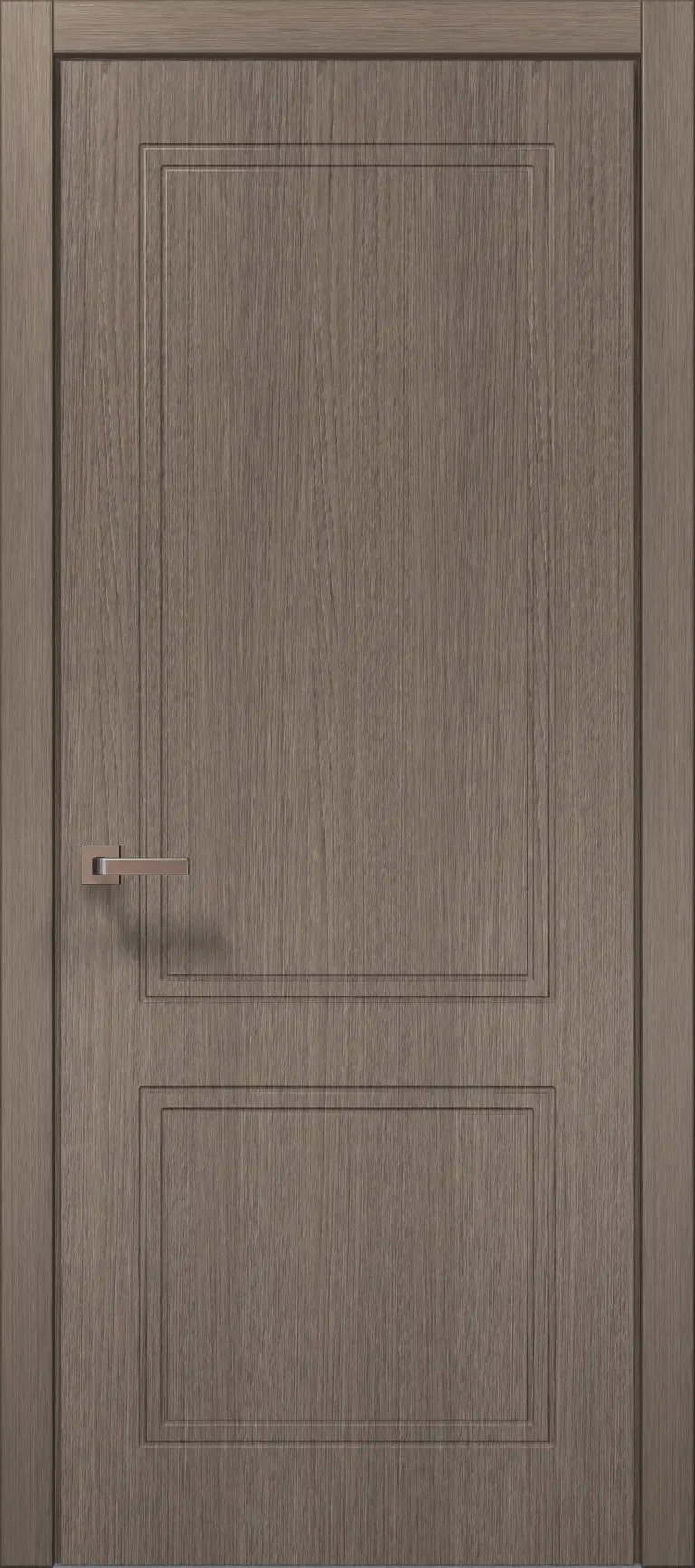 Style ST-26 interior door in brushed dark oak with two double-border recessed panels