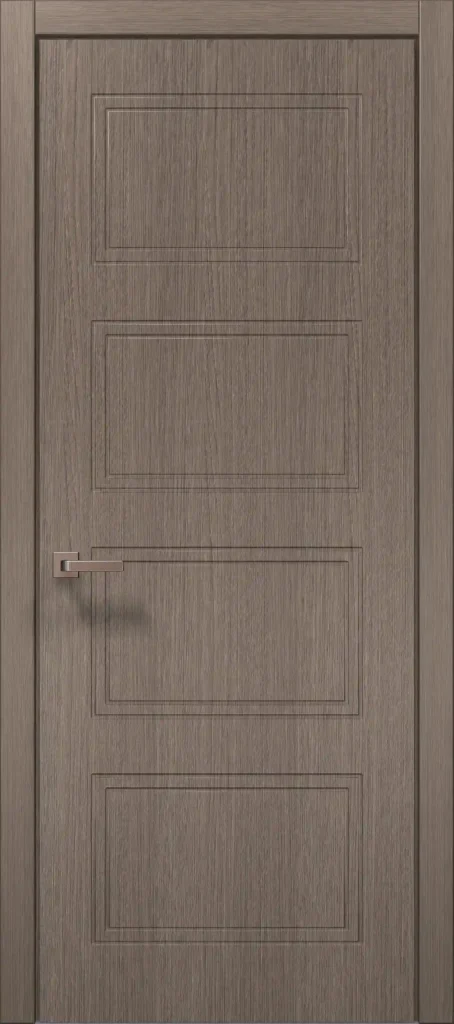 Style ST-28 interior door in brushed dark oak with four double-border recessed panels