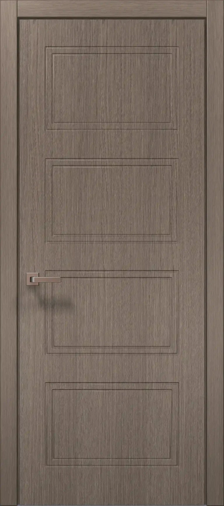 Style ST-28 interior door in brushed dark oak with four double-border recessed panels